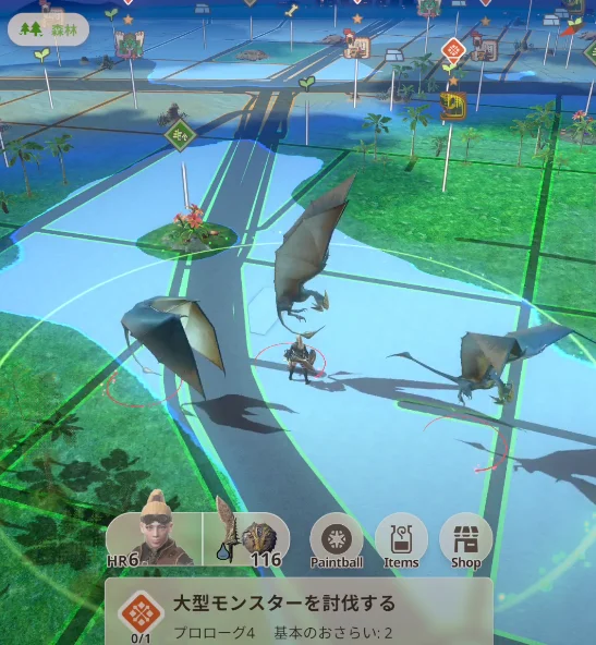 モンスターハンターNowのプレイ画面