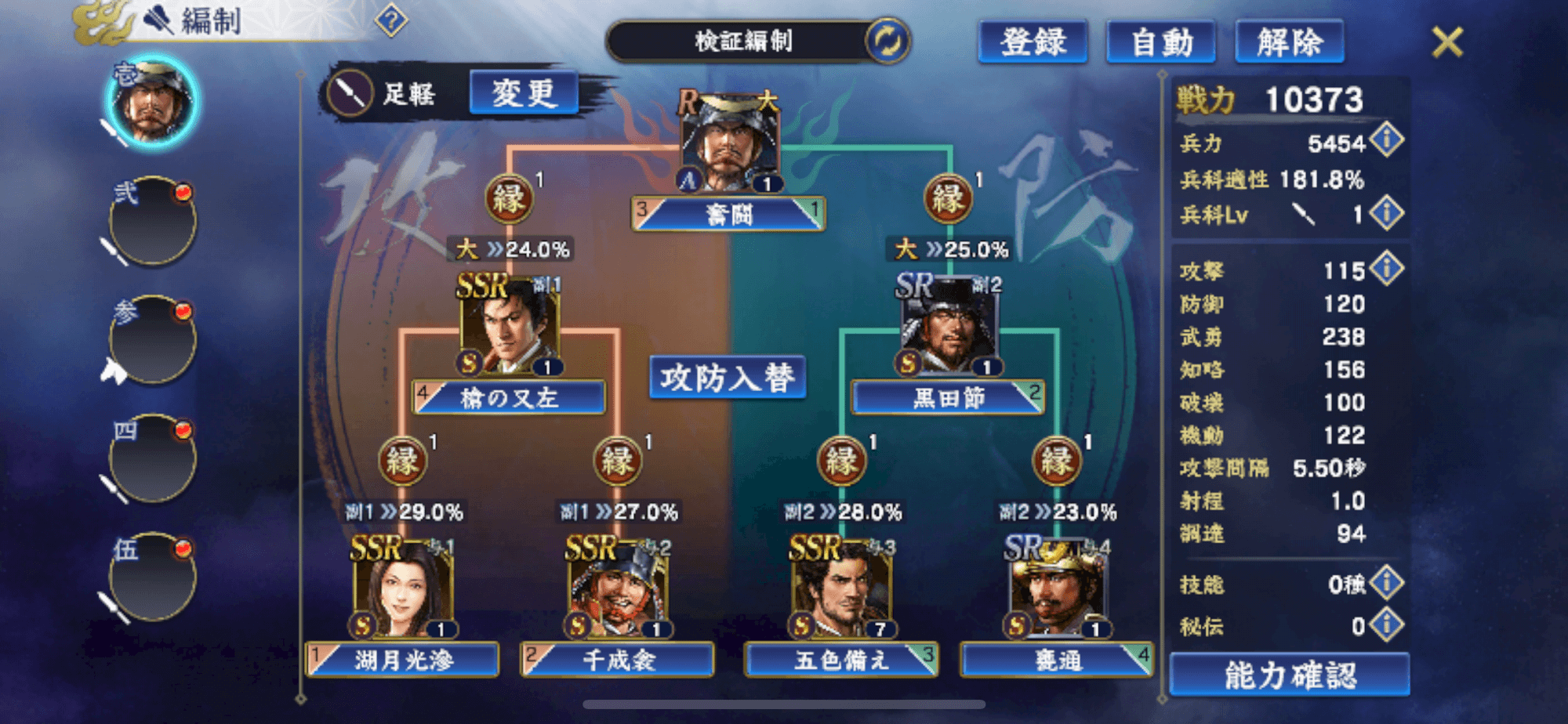 信長の野望 覇道のプレイ画面
