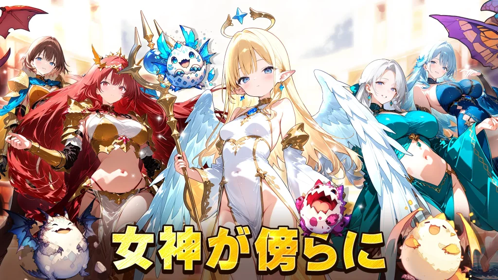 カリカリドラたま斬り 個性的なデザインの女神キャラクター