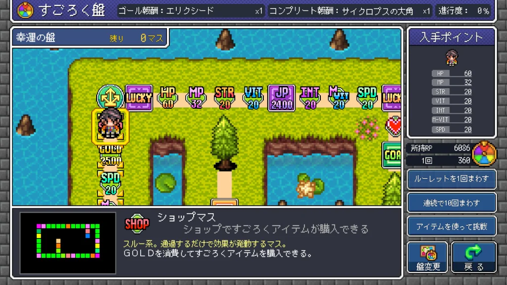 すごろくのコマを進めてキャラクターを育成
