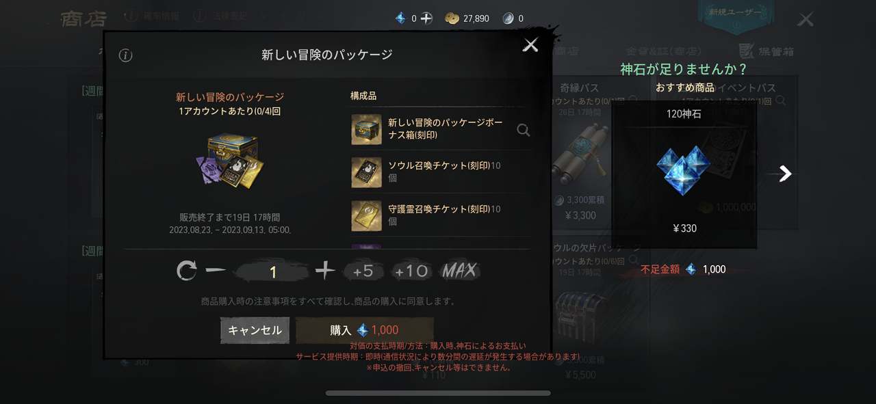 ブレイドアンドソウル2のプレイ画面